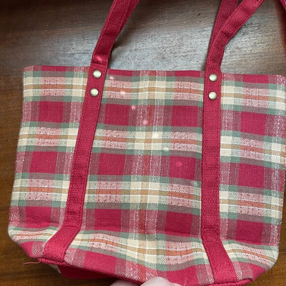 Longaberger Red Plaid Homestead Bag - Picture 2 of 8